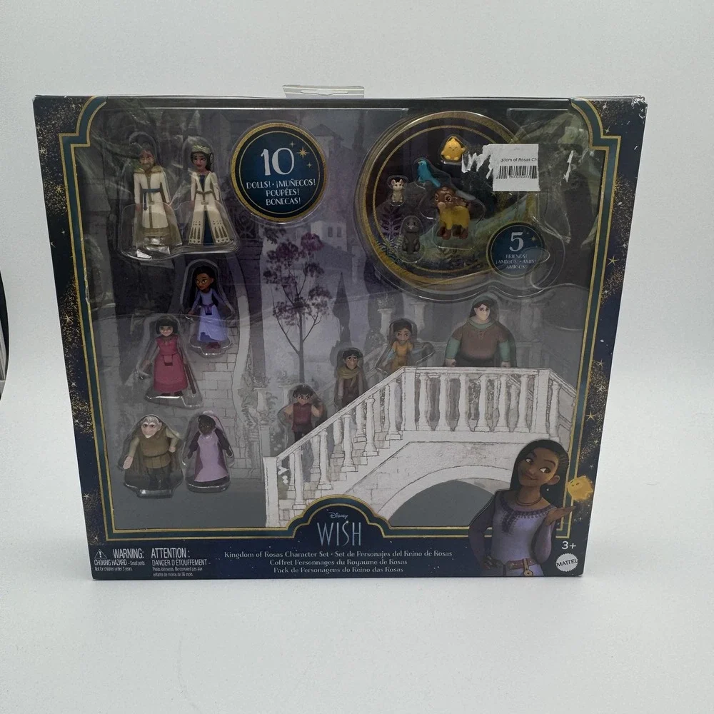 Mattel Disney Wish Kingdom of Rosas Character Set 10 Dolls 5 Friends HTP20